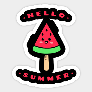 Hello Summer Delicious Watermelon Ice Cream Sticker